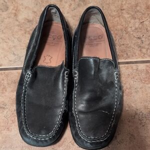 Ecco Men's Dark Leather Slip-On Loafers